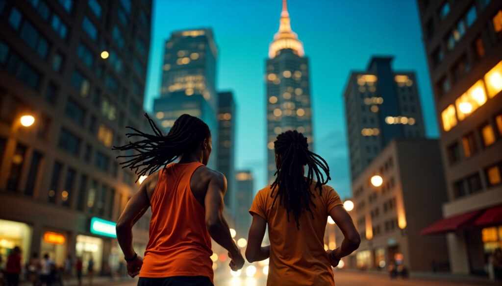 Jogging in der Stadt, Fitness, Fitnessstudio