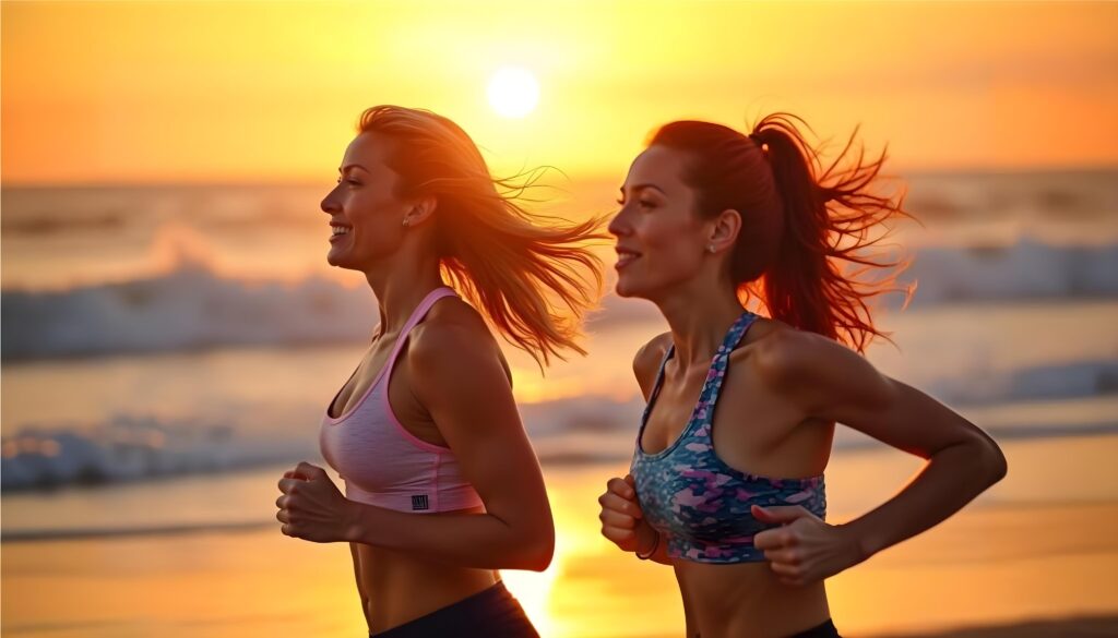 Jogging am Strand, Workout, Fitness
